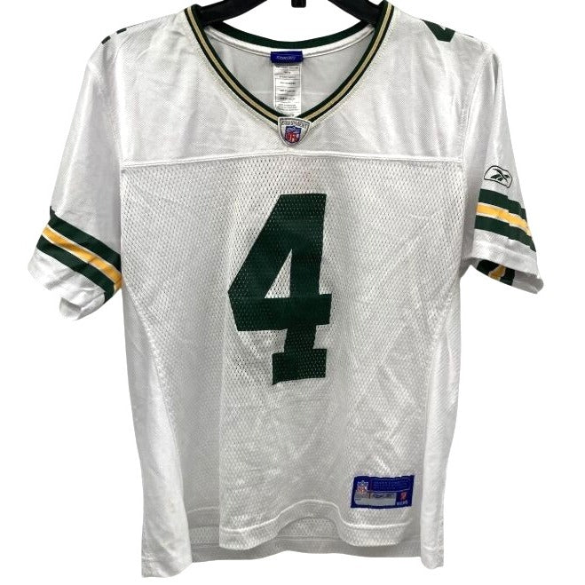 White Women's Green Bay Packers Brett Favre #4 NFL Reebok Jersey NWT XL