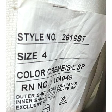 Women's Strapless Wedding Formal Gown Size 4 Creme Ruched Sweetheart Neckline