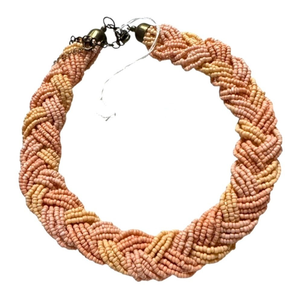 Pink Coral Multi-Strand Bead Necklace