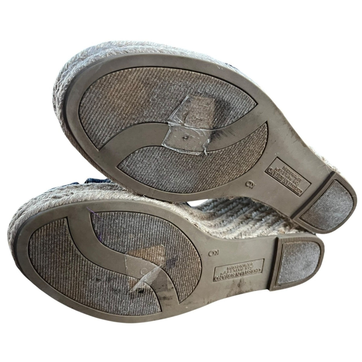 Christian Siriano Denim Espadrille Wedge Sandals Size 9