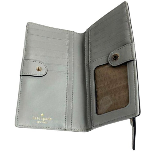 Kate Spade New York Grey Bow Wallet With Snap & Zip Closures