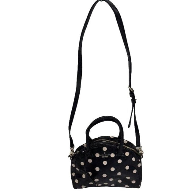 Kate Spade New York Black & Light Pink Polka Dot Leather Crossbody Handbag