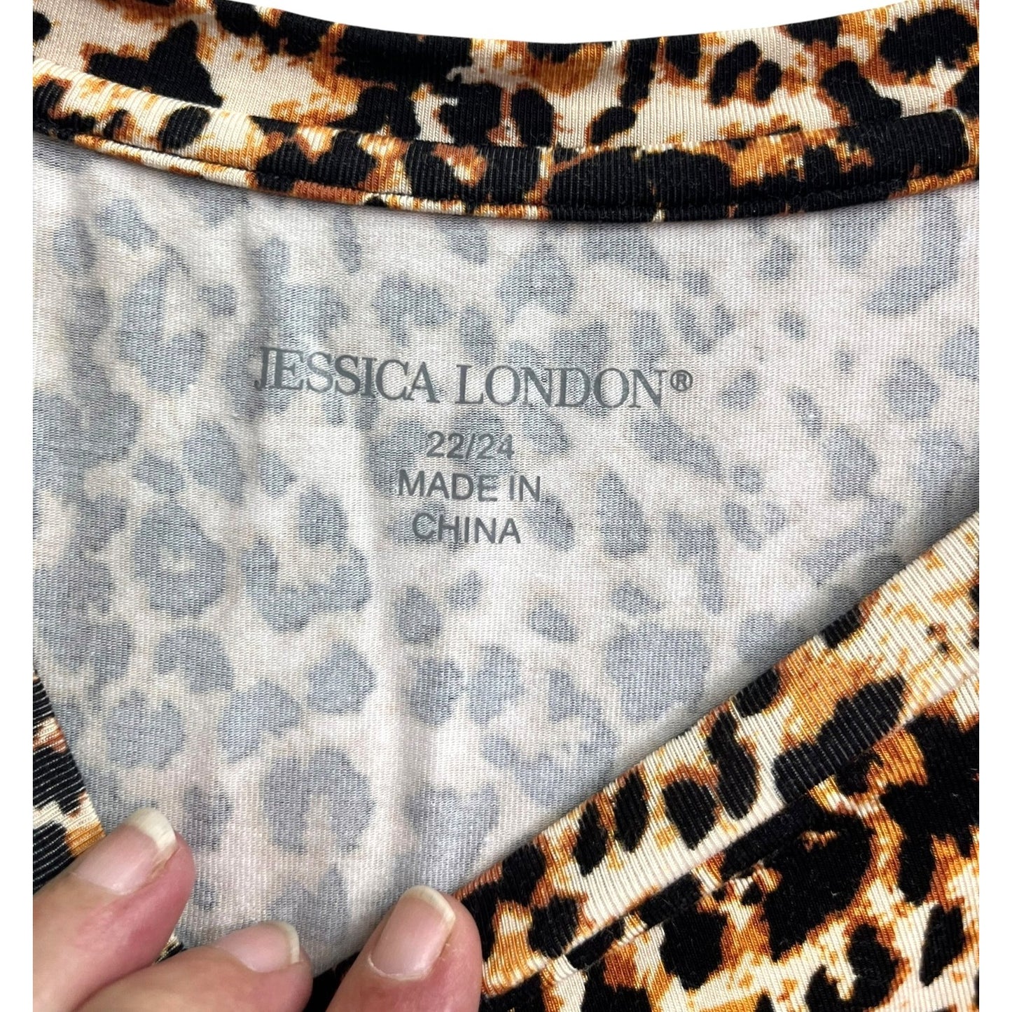 Jessica London Leopard Print Tunic Top Women's Plus Size 22/24