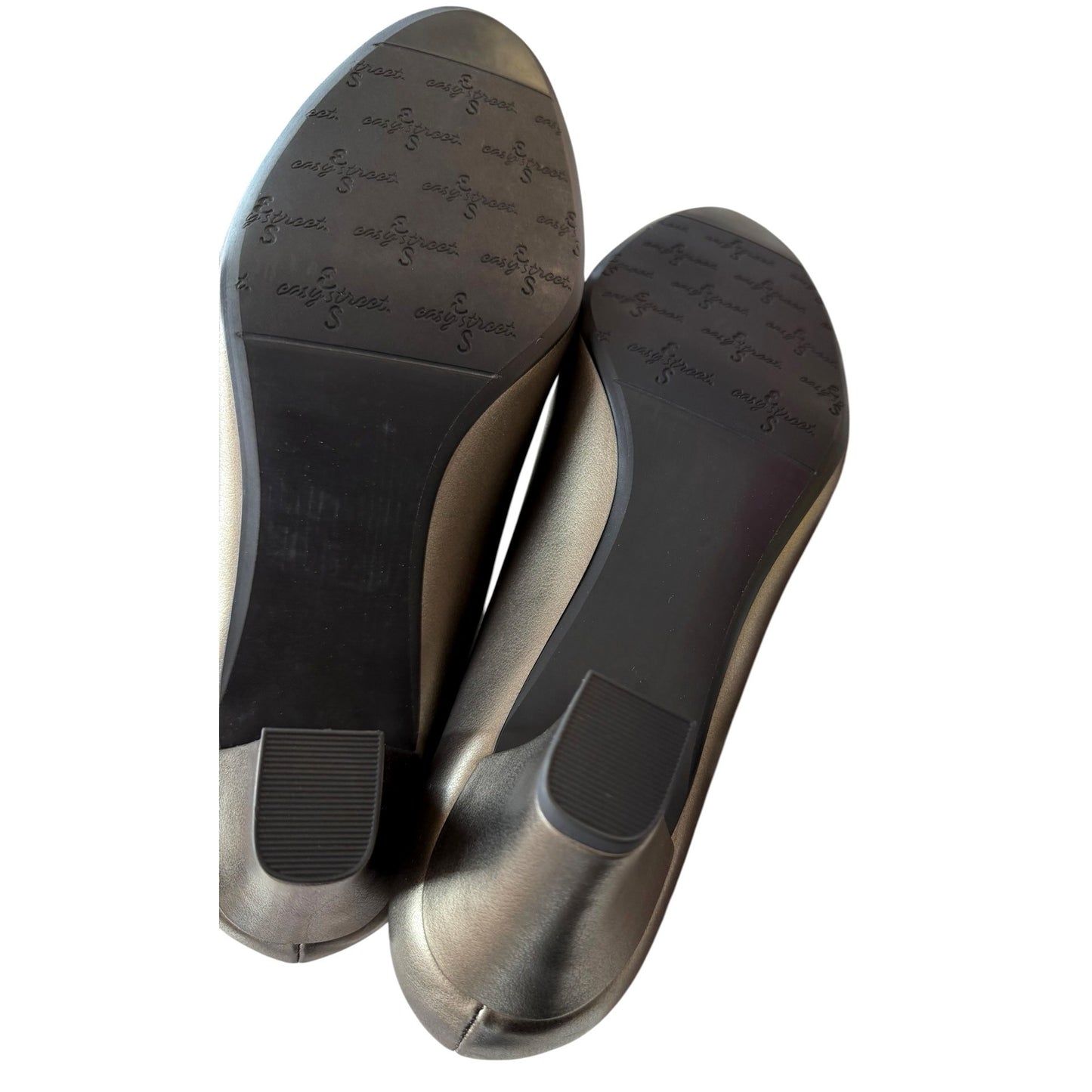 Easy Street Pewter Ballari Pumps 9.5W Block Heel Comfort Slip-On Women's Shoes NWB