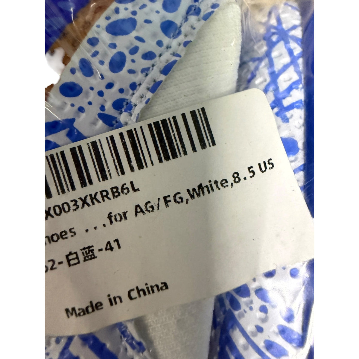 Soccer Cleats For AG/FG Fields White & Blue Size 8.5 US