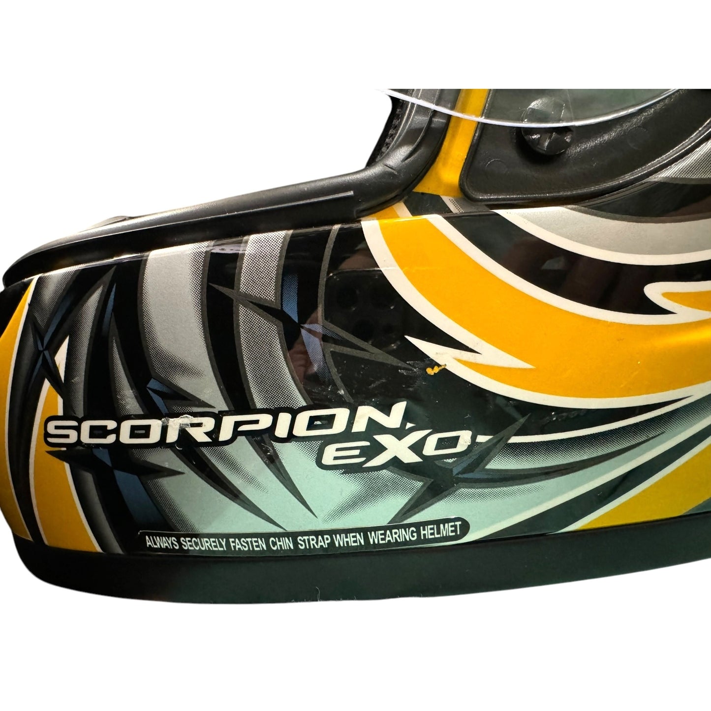 Scorpion EXO Motorcycle Large Full Face Helmet With Bag Yellow/Black