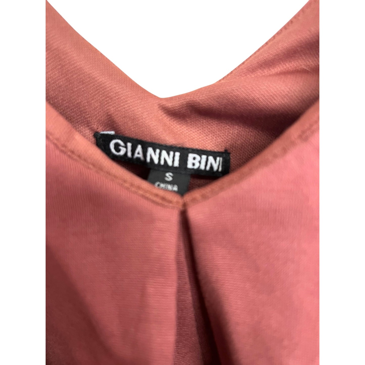 Gianni Bini Sleeveless Ruffle Overlay V-Neck Dress In Dusty Rose - Size S