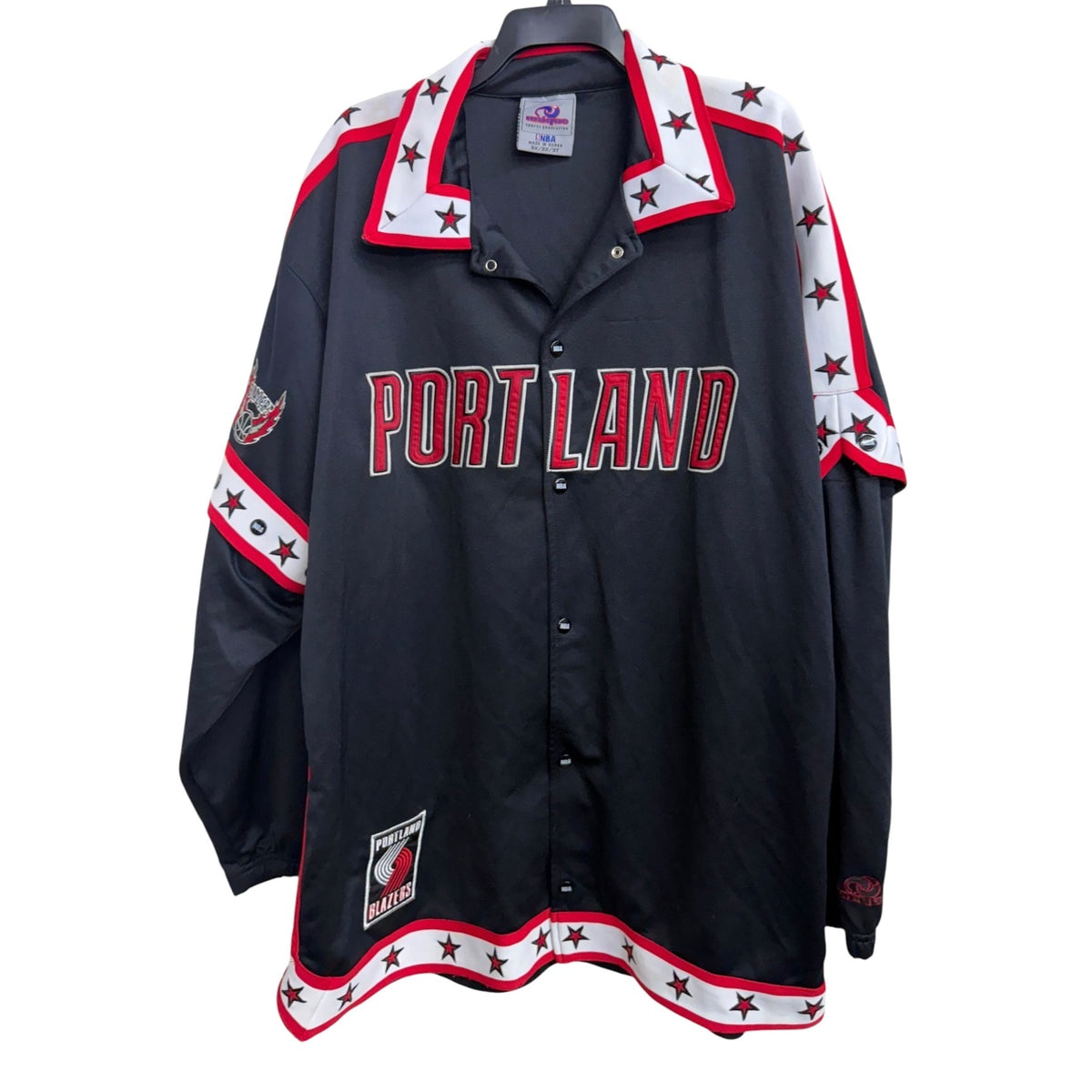 Unique Sports Generation Portland Trail Blazers NBA Warm-Up Jacket Black Red White 3X/3T Vintage