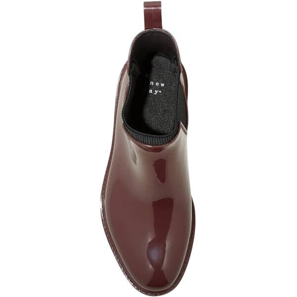 Burgundy Ankle Camille Heeled Rain Boots By A New Day With Elastic Panels & Lug Sole Size 9 NWOT