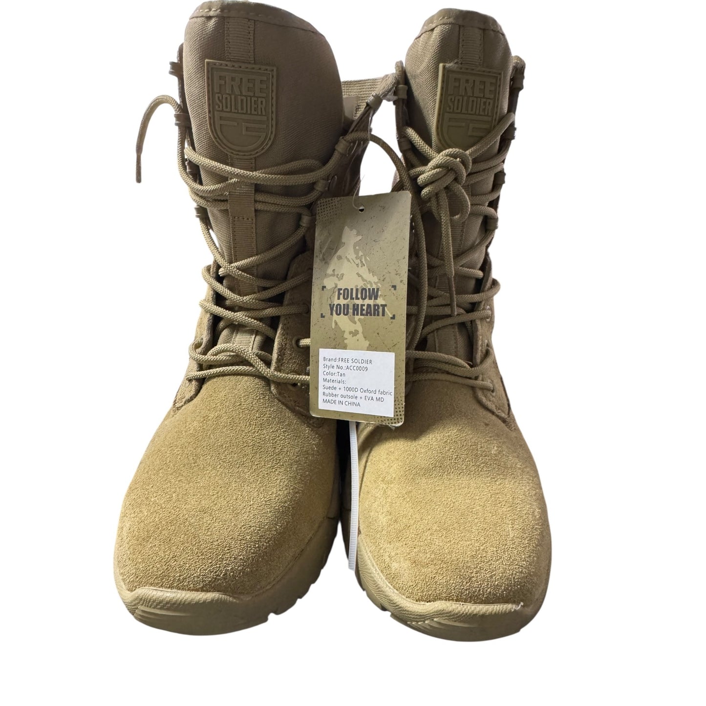 Free Soldier Men's Tactical Boots 8 Inches Sz 7 NWT Lightweight Combat Boots Durable Suede Leather Military Work