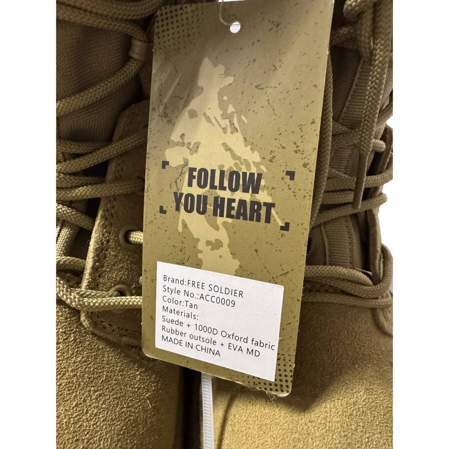 Free Soldier Men's Tactical Boots 8 Inches Sz 7 NWT Lightweight Combat Boots Durable Suede Leather Military Work