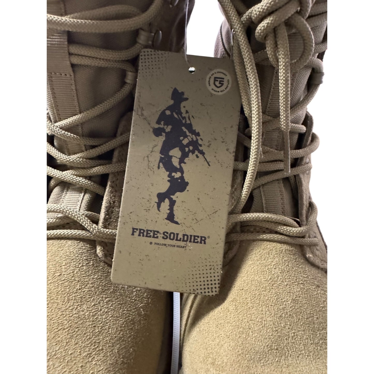 Free Soldier Men's Tactical Boots 8 Inches Sz 7 NWT Lightweight Combat Boots Durable Suede Leather Military Work