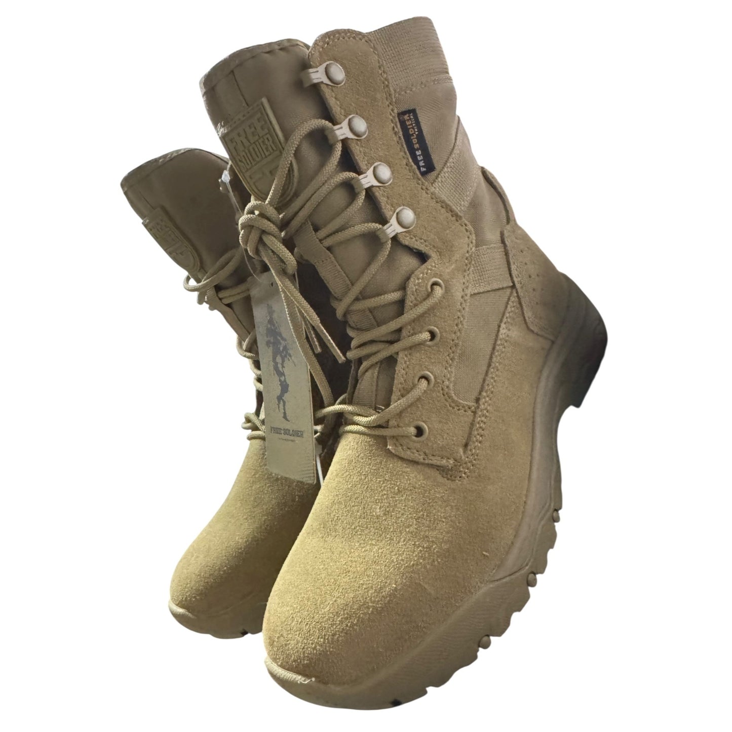 Free Soldier Men's Tactical Boots 8 Inches Sz 7 NWT Lightweight Combat Boots Durable Suede Leather Military Work