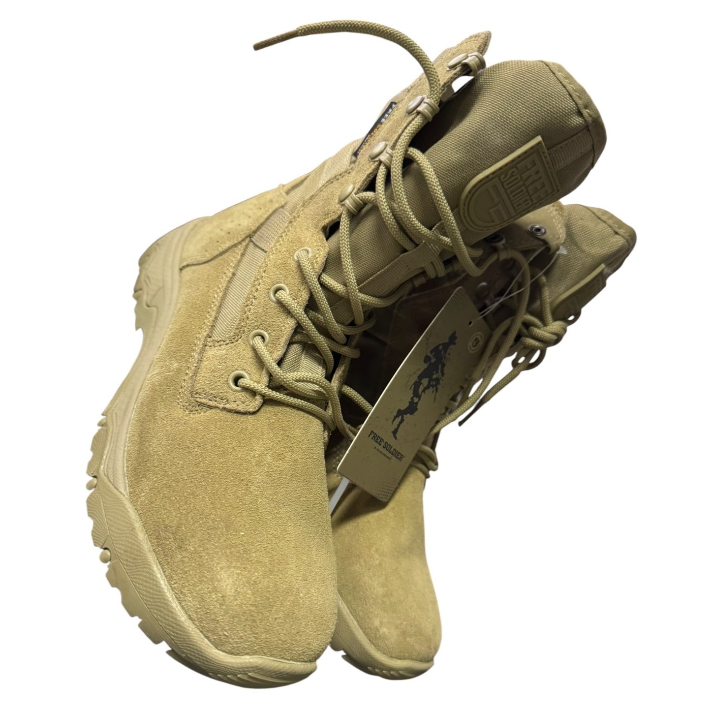Free Soldier Men's Tactical Boots 8 Inches Sz 7 NWT Lightweight Combat Boots Durable Suede Leather Military Work