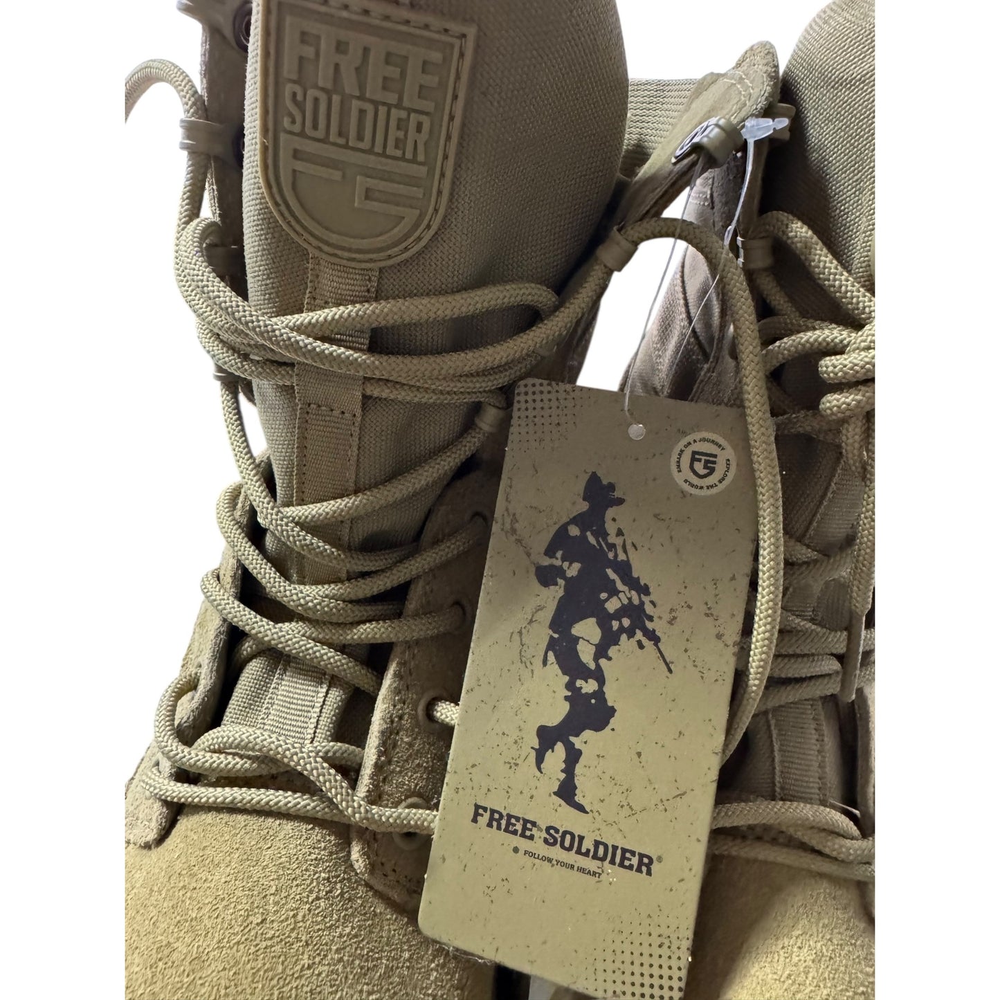 Free Soldier Men's Tactical Boots 8 Inches Sz 7 NWT Lightweight Combat Boots Durable Suede Leather Military Work