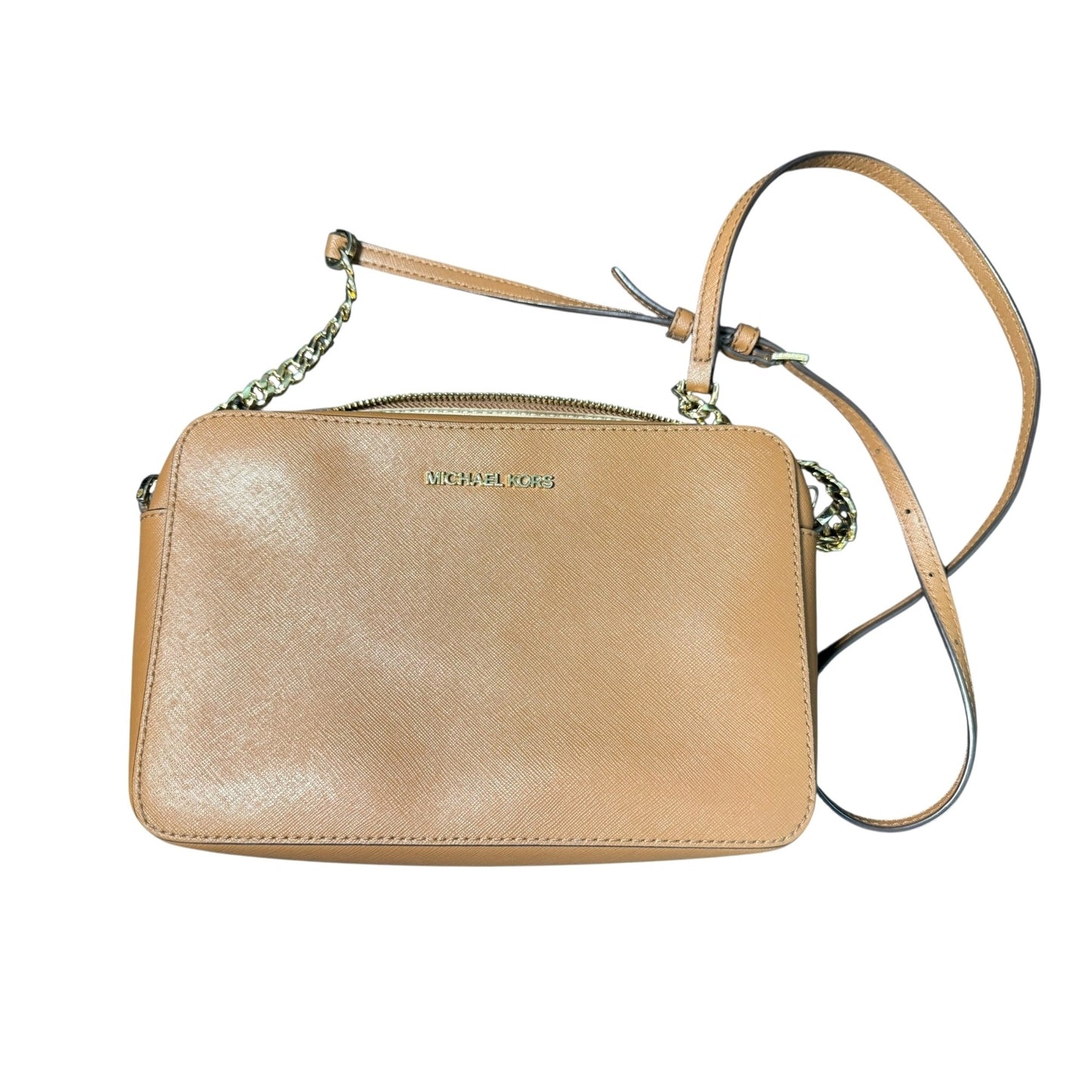 Michael Kors Jet Set Leather Crossbody Bag In Saffiano Leather With Gold-Tone Hardware