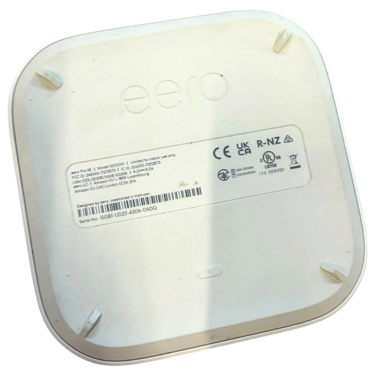 Eero Pro 6E Tri-Band Mesh Wi-Fi 6E System Model S010001 - White