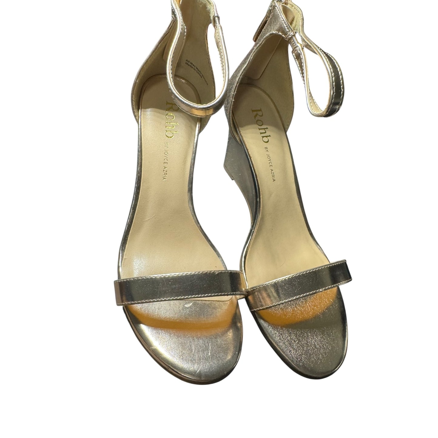 Rohb By Joyce Azria Rose Gold Heel Sandals For Women Size 7.5 NWOB
