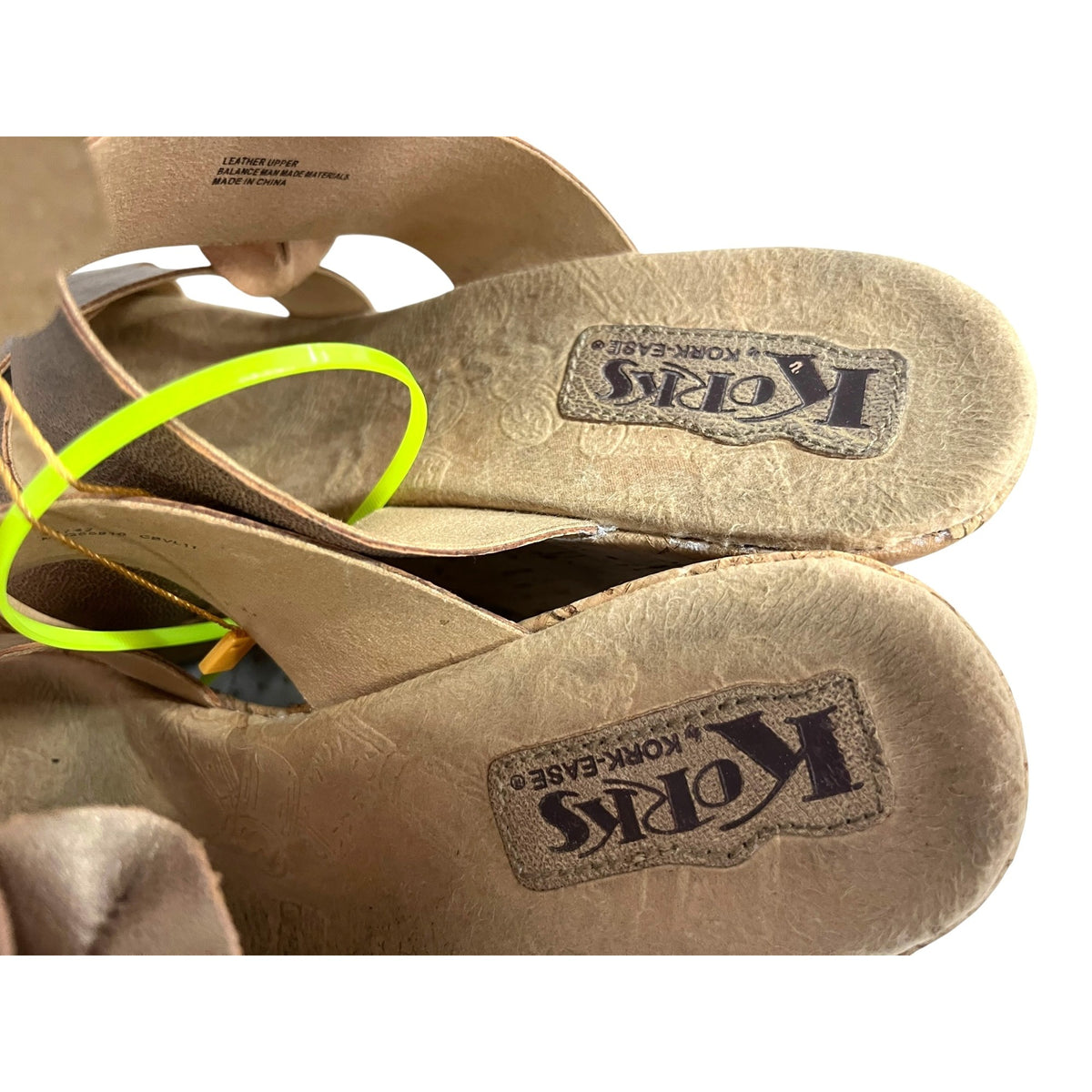 Korks by Kork-Ease Women's Leather Flower Wedge Sandals Size 10