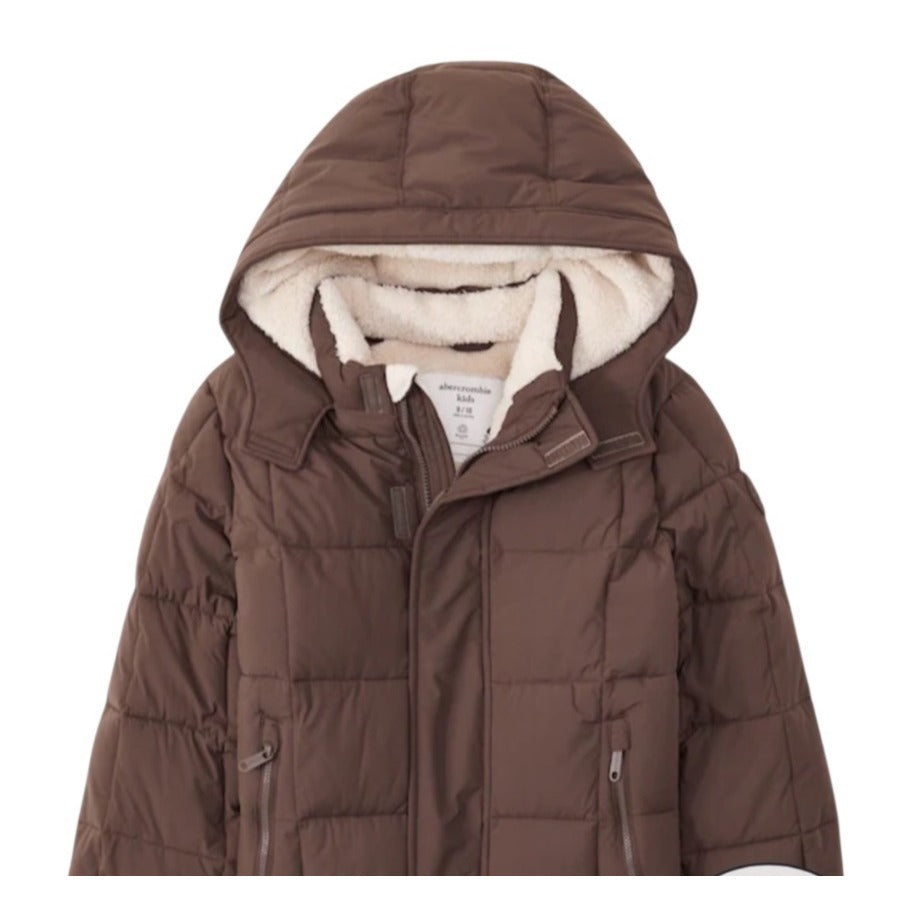 Abercrombie Kids Brown Jacket Size 13/14 Sherpa Insulated Puffer Jacket