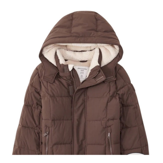 Abercrombie Kids Brown Jacket Size 13/14 Sherpa Insulated Puffer Jacket