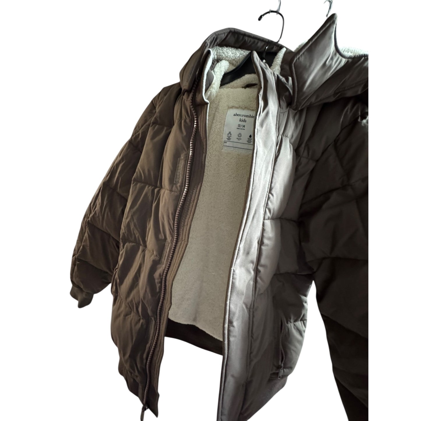 Abercrombie Kids Brown Jacket Size 13/14 Sherpa Insulated Puffer Jacket