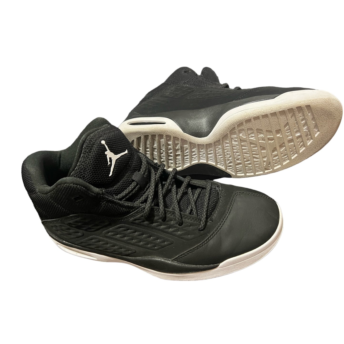 Retro Jordan New School BG Black/White Basketball Shoes Size 7.5 Stylish High-Top Design