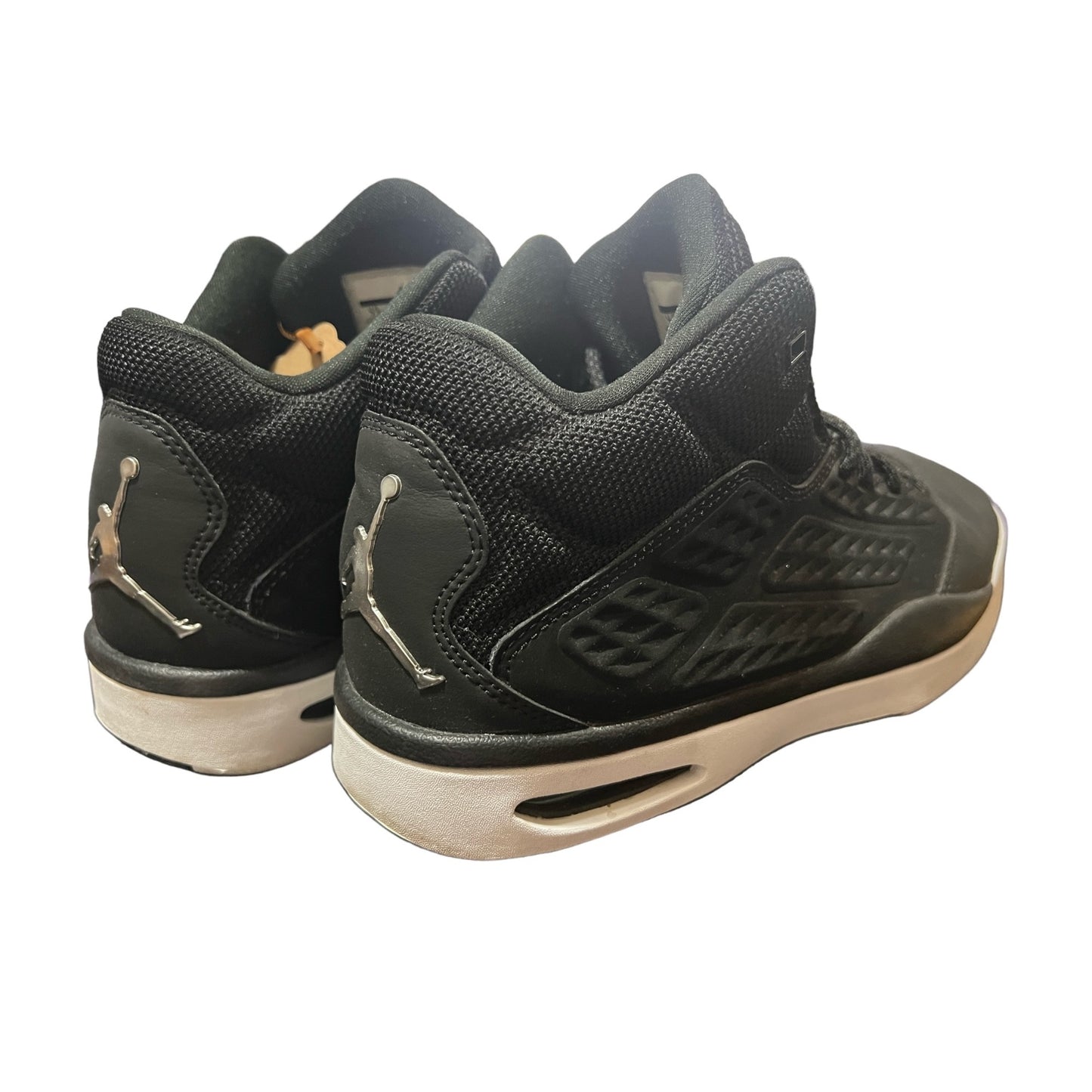 Retro Jordan New School BG Black/White Basketball Shoes Size 7.5 Stylish High-Top Design