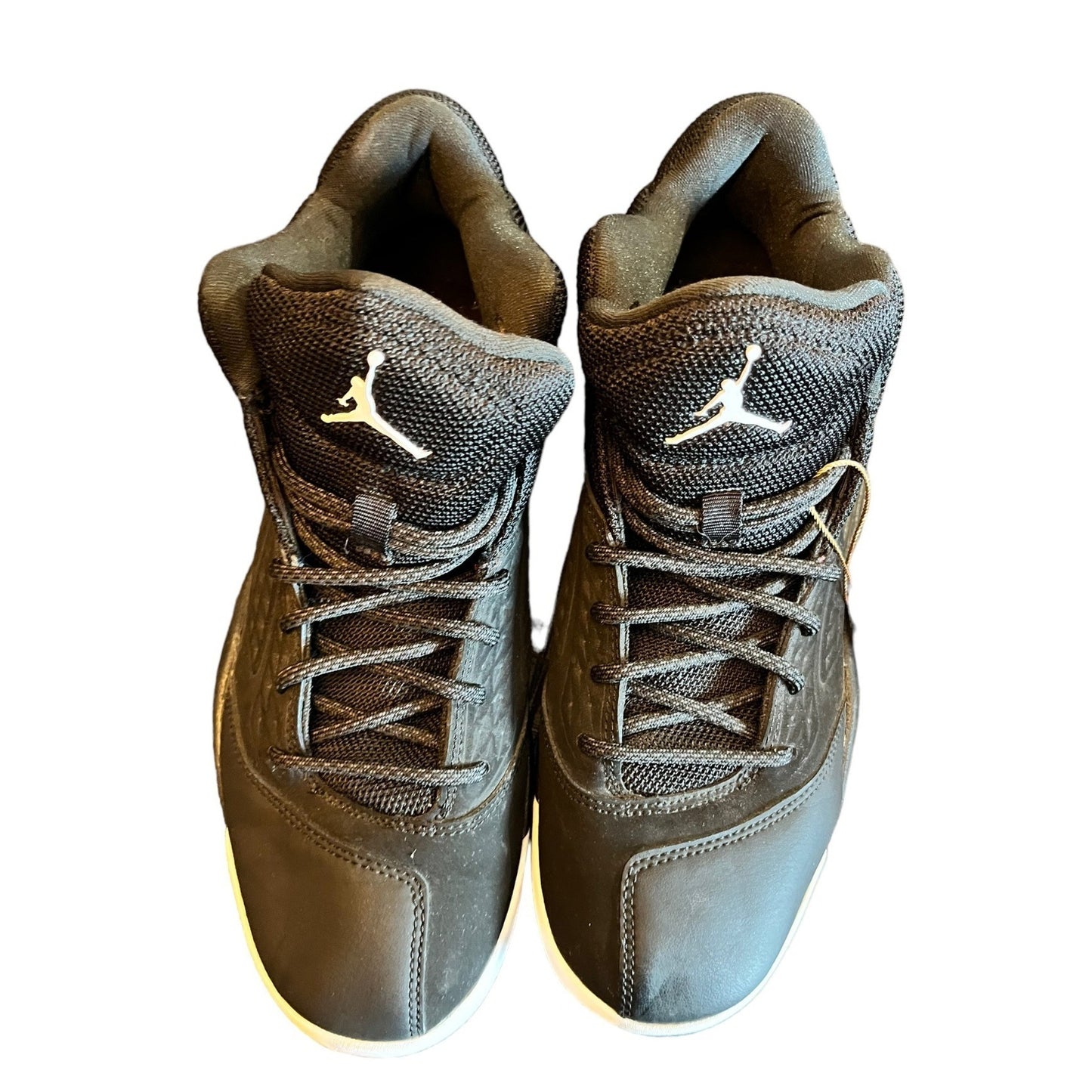 Retro Jordan New School BG Black/White Basketball Shoes Size 7.5 Stylish High-Top Design