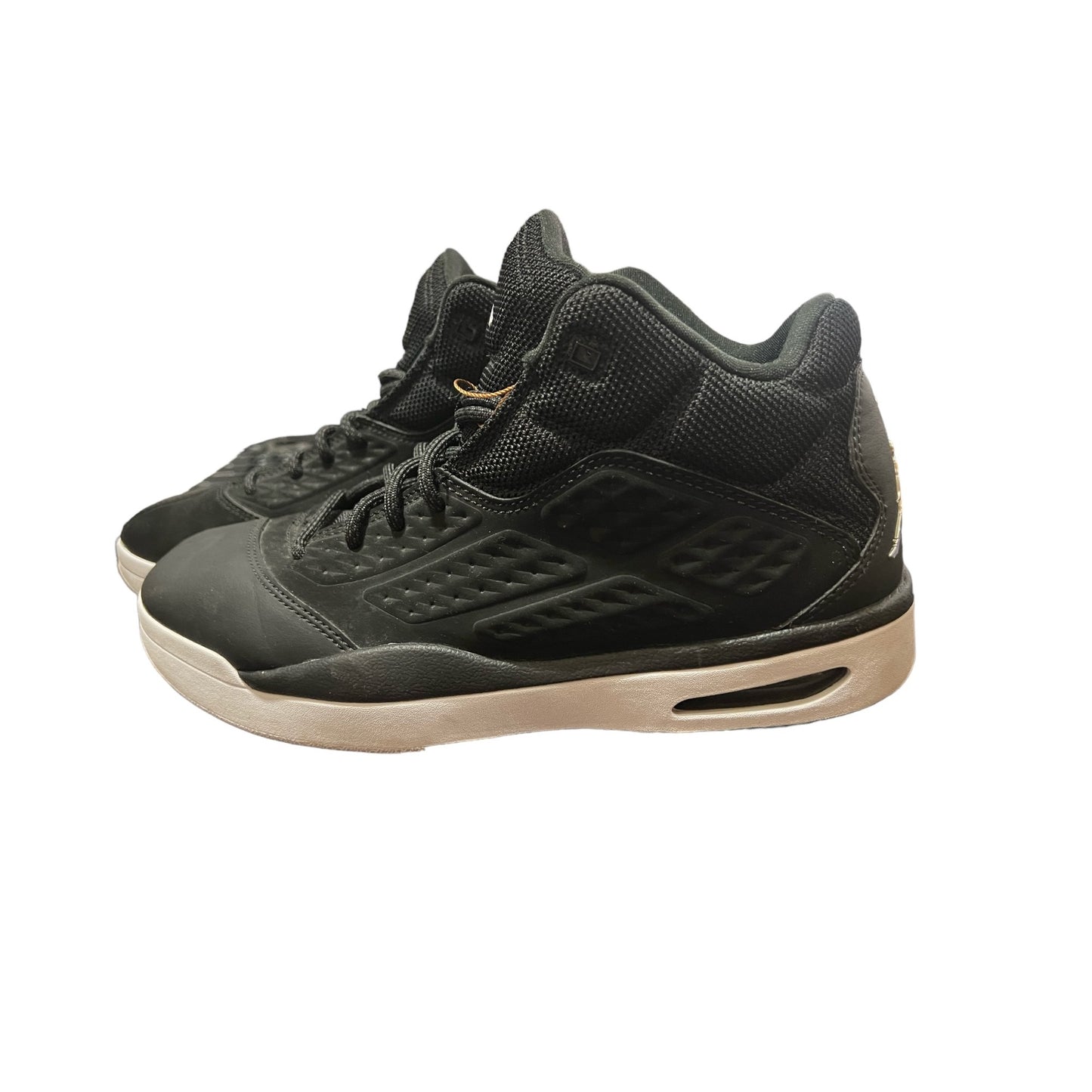 Retro Jordan New School BG Black/White Basketball Shoes Size 7.5 Stylish High-Top Design