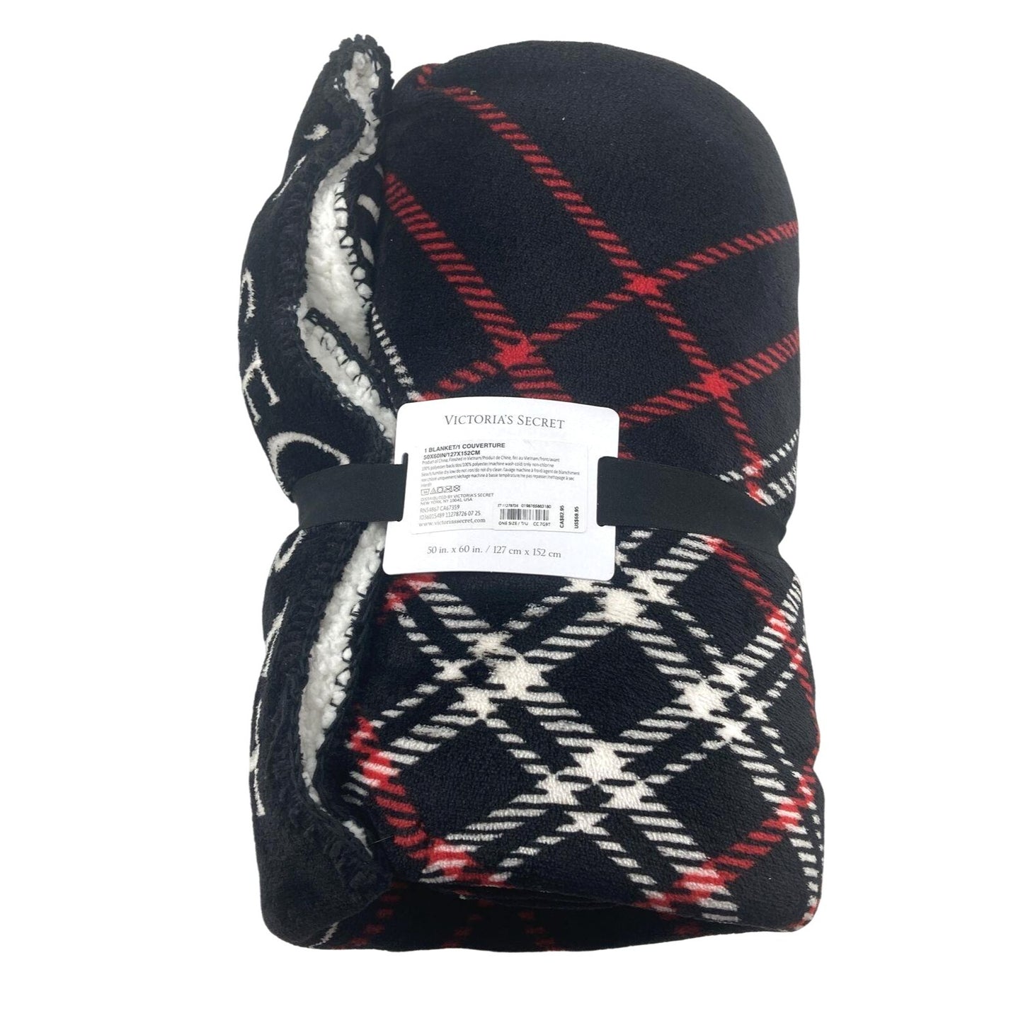 Victoria Secret Red/Black Plaid Cozy Plush Blanket