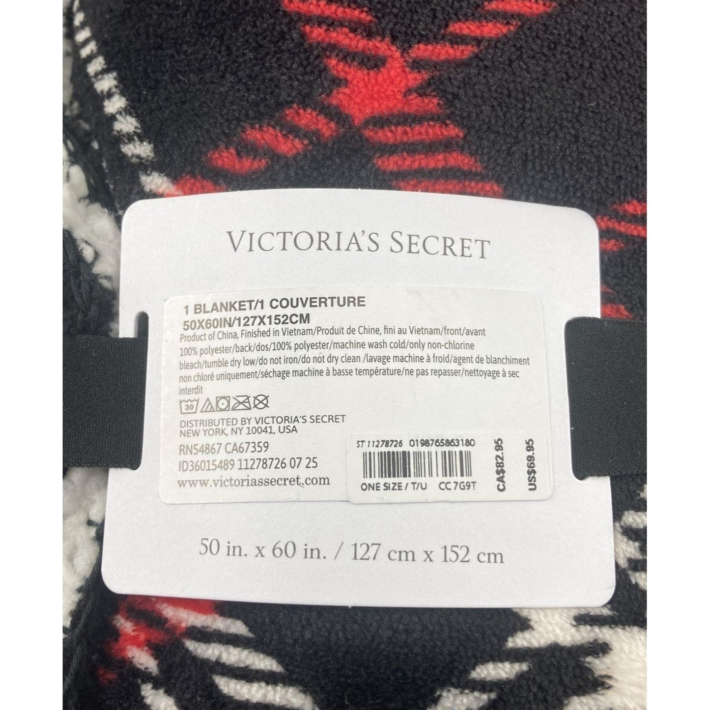 Victoria Secret Red/Black Plaid Cozy Plush Blanket