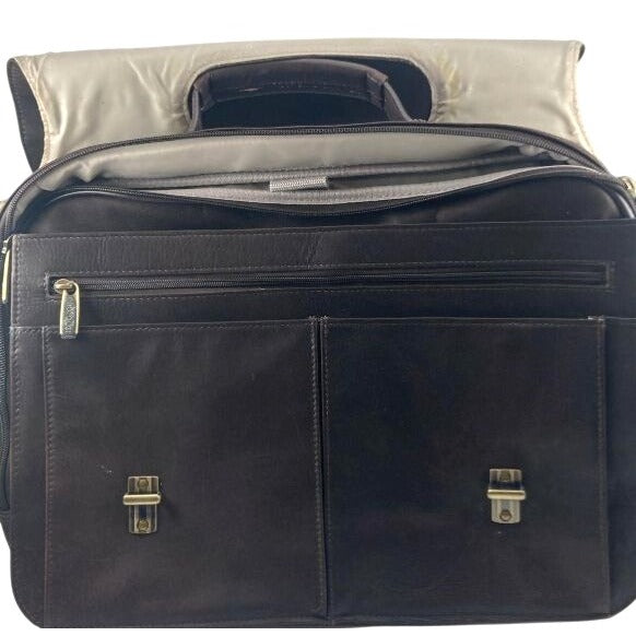 Protocol Dark Brown Genuine Leather Messenger Bag