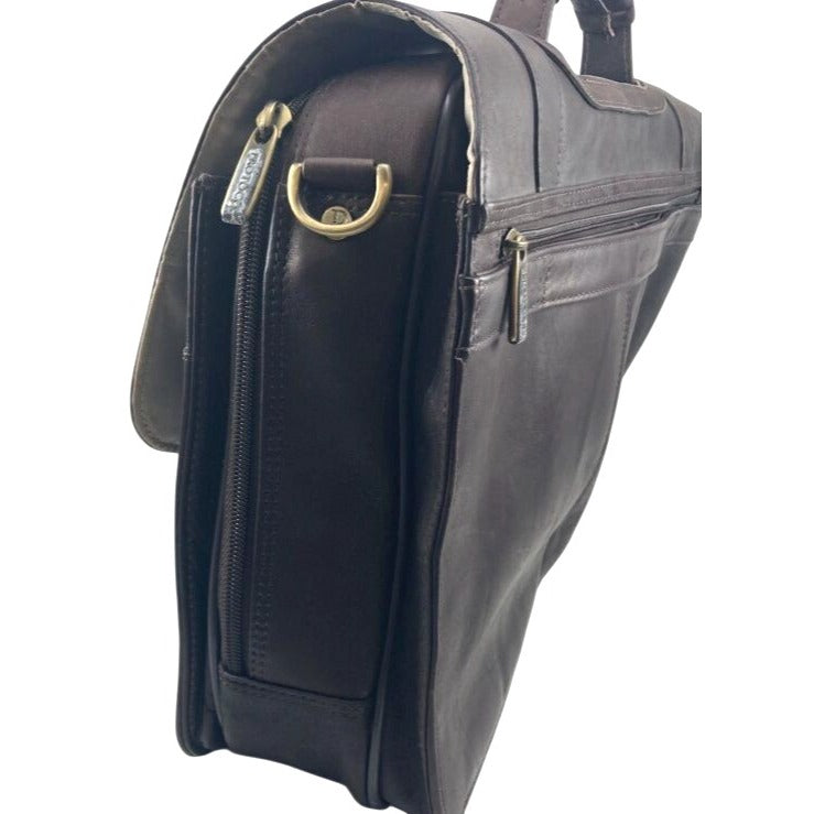 Protocol Dark Brown Genuine Leather Messenger Bag