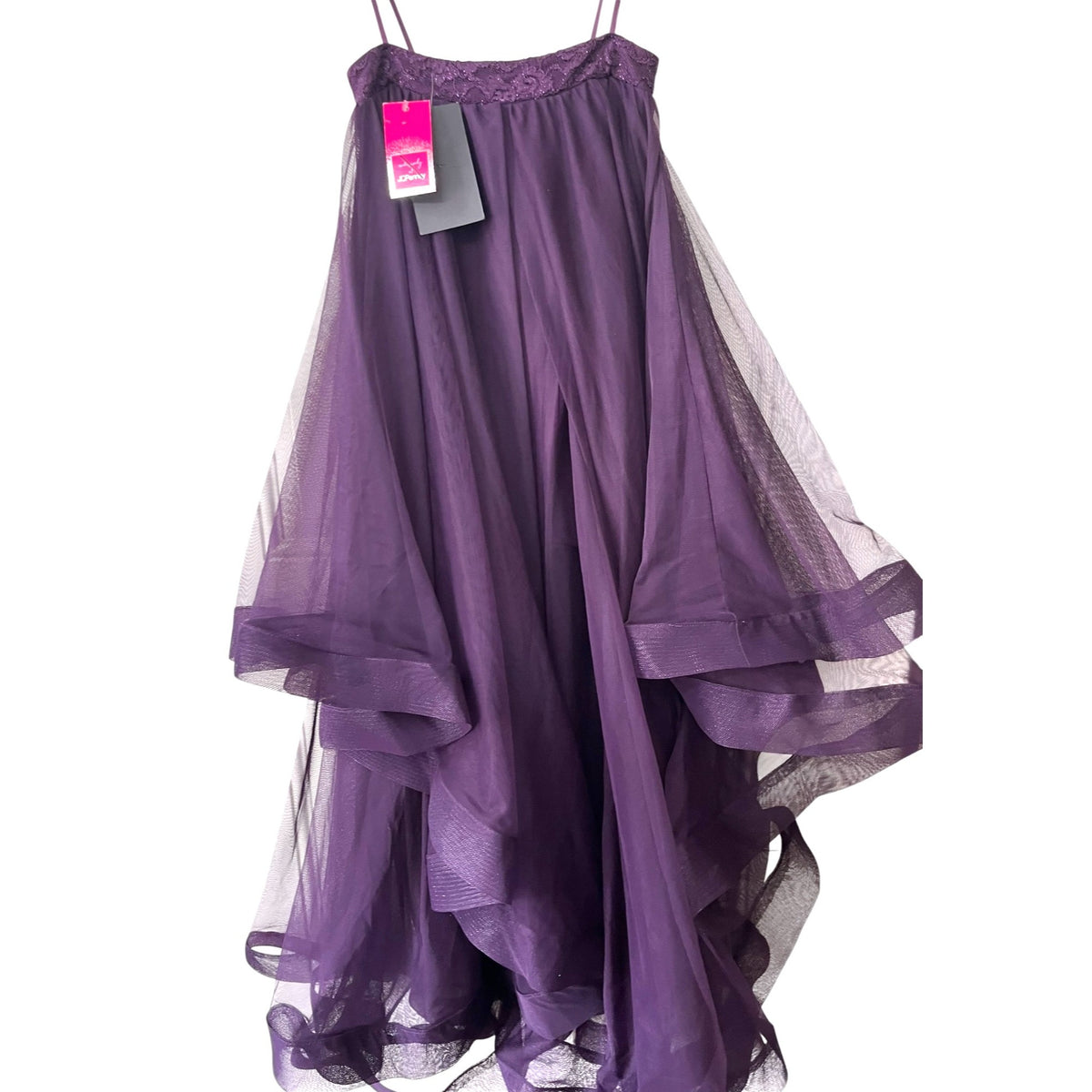 City Triangles Purple High-Low Tulle Layered Skirt Elegant Formal Wear SZ 1 NWT