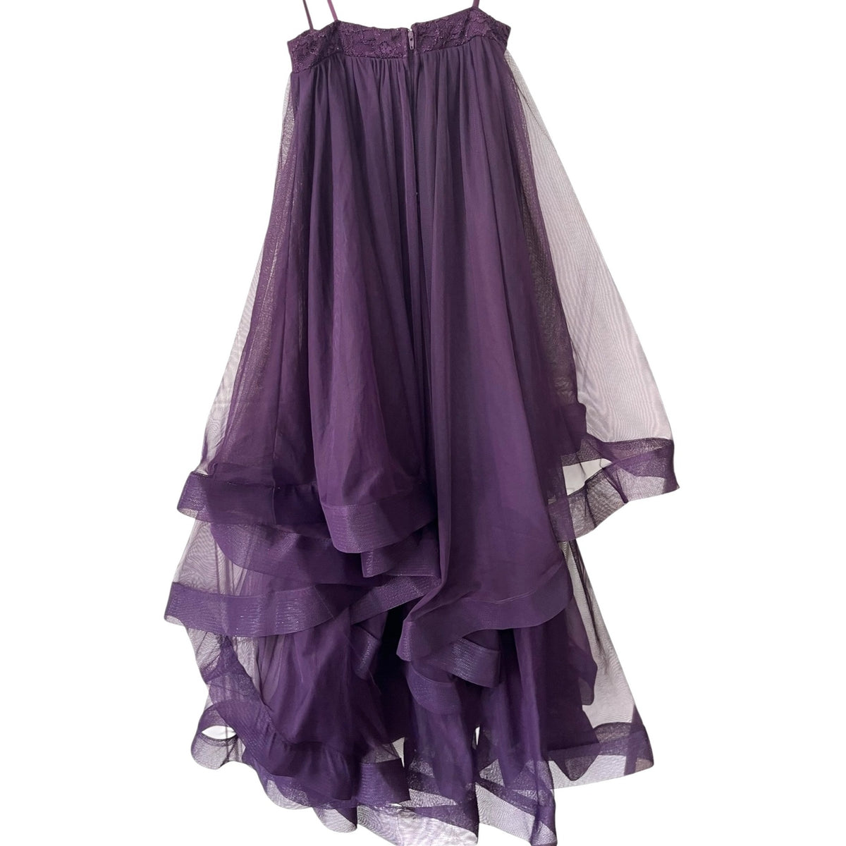 City Triangles Purple High-Low Tulle Layered Skirt Elegant Formal Wear SZ 1 NWT