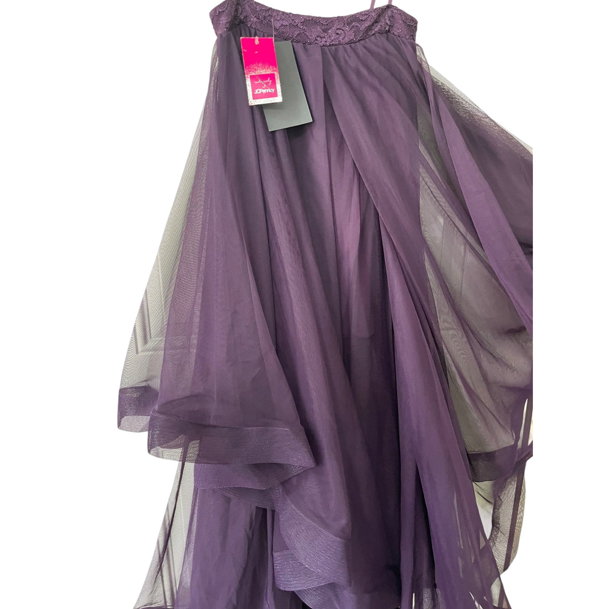 City Triangles Purple High-Low Tulle Layered Skirt Elegant Formal Wear SZ 1 NWT