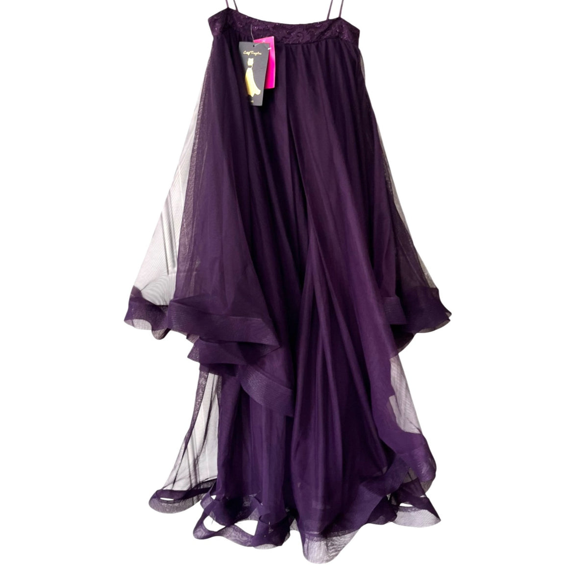 City Triangles Purple High-Low Tulle Layered Skirt Elegant Formal Wear SZ 1 NWT