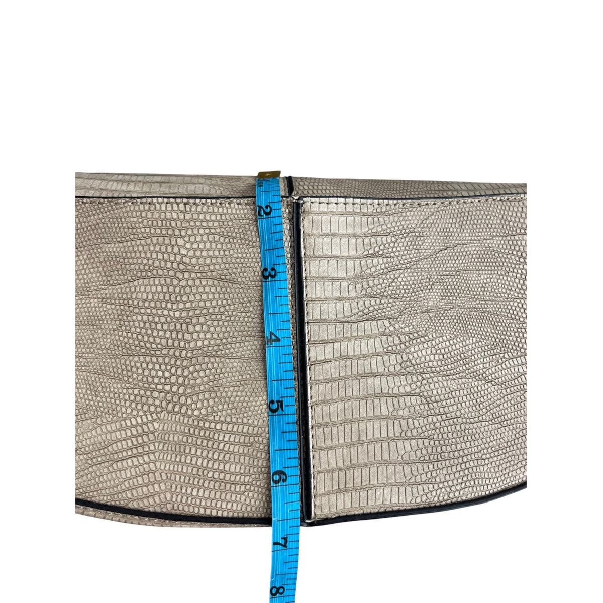 London Fog Aster Croc-Embossed Beige Shoulder Bag