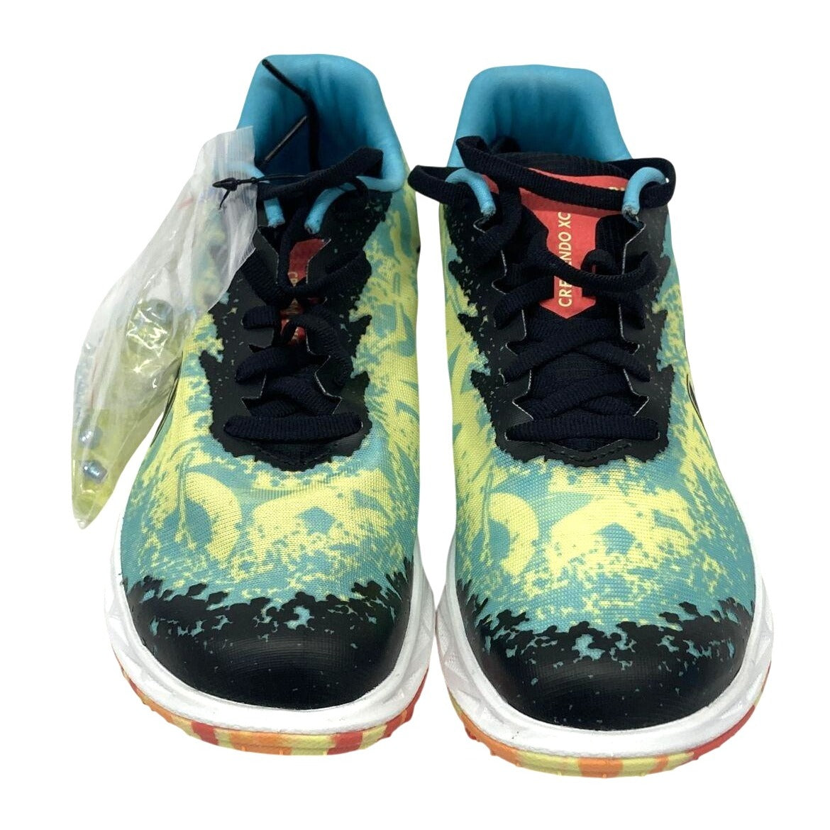 Hoka One Running Shoes Women's Sz 11.5 Vibrant Yellow Blue Spiked Sole Cleats