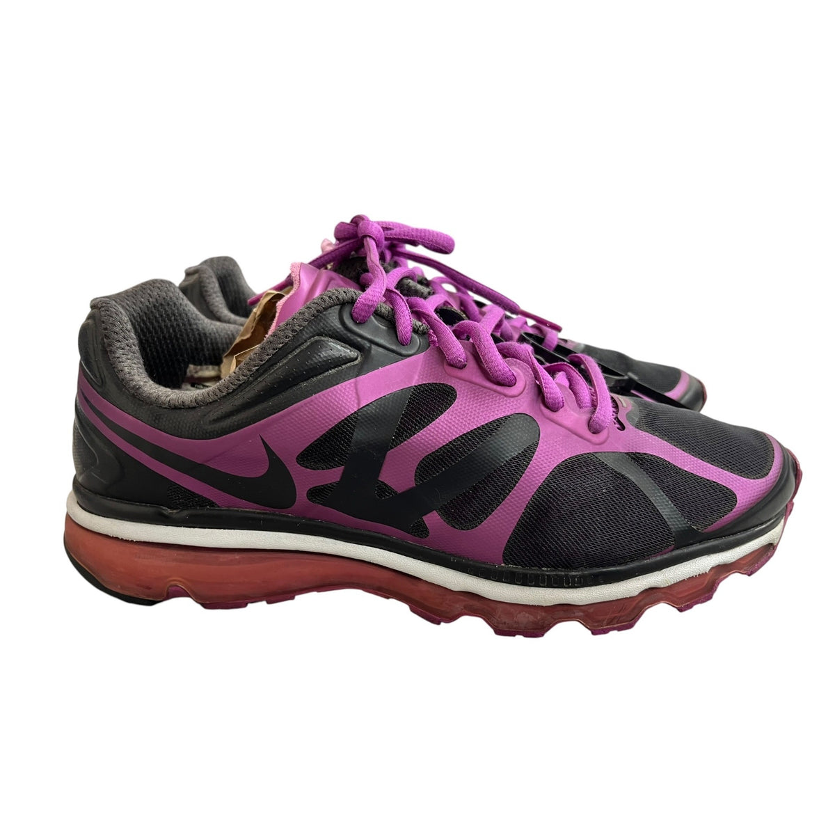 Nike Air Max+ 2012 Women's Running Shoes Black/Magenta Size 9.5