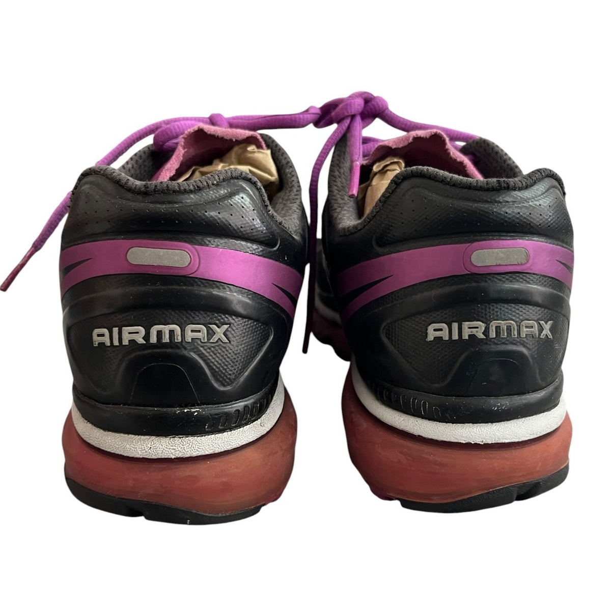 Nike Air Max+ 2012 Women's Running Shoes Black/Magenta Size 9.5