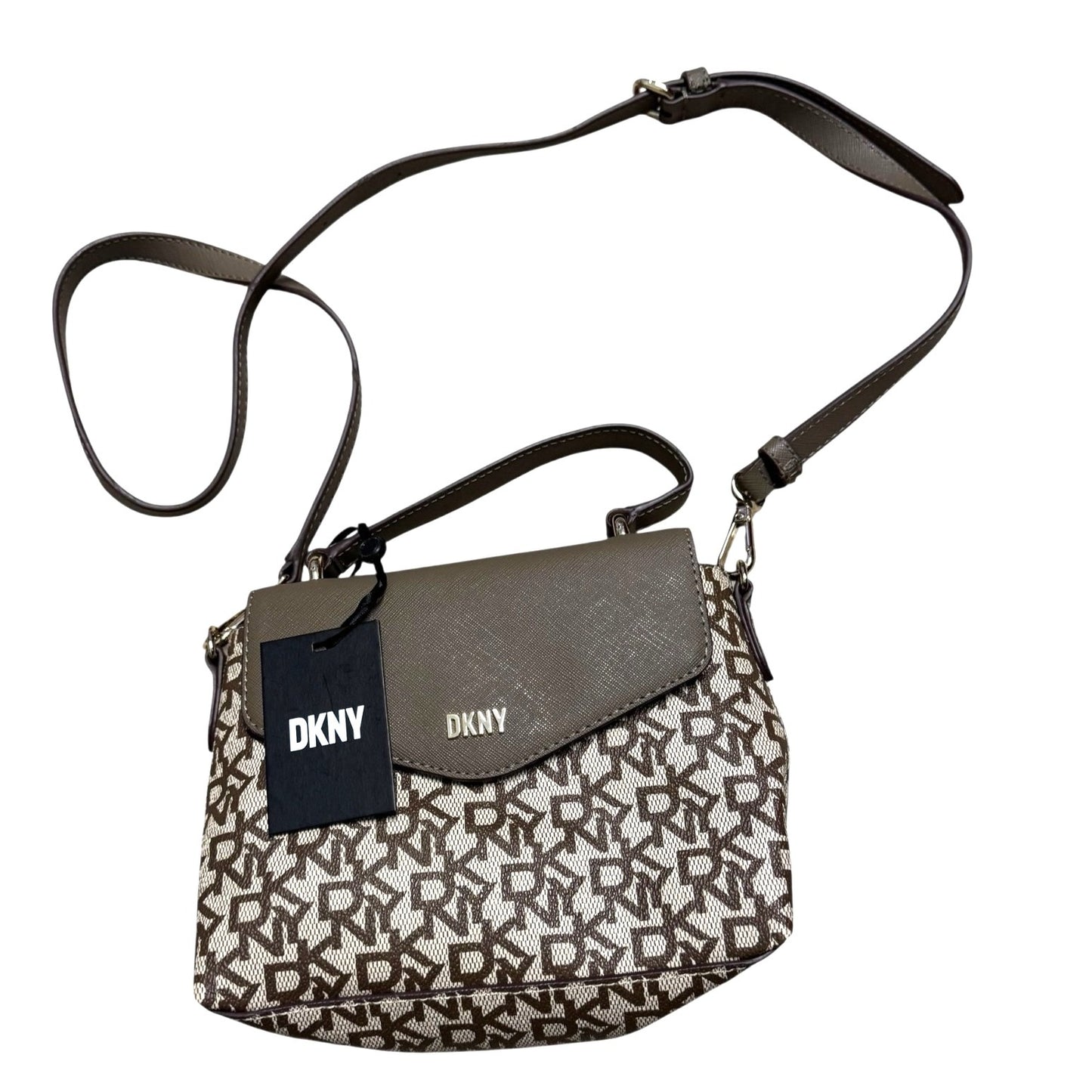DKNY Peppa Logo Crossbody Bag With Top Handle & Adjustable Strap