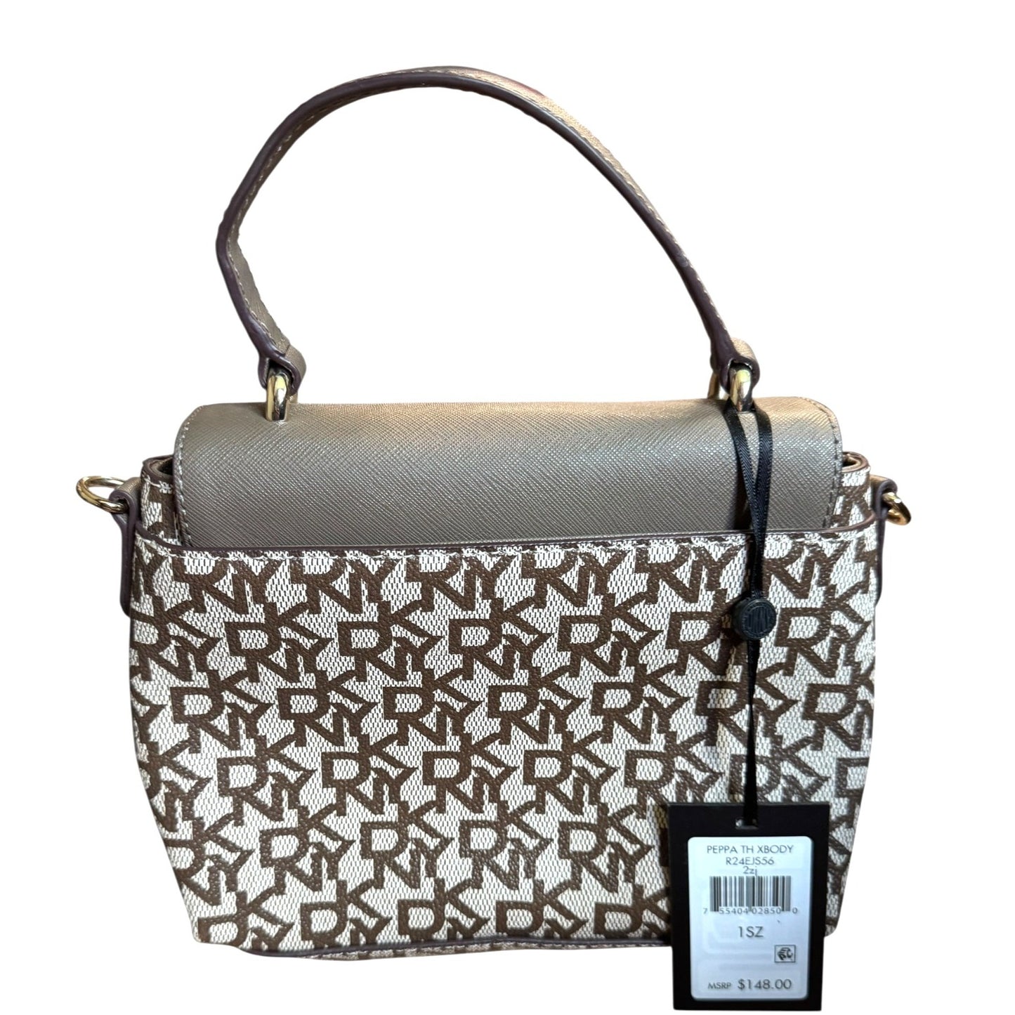 DKNY Peppa Logo Crossbody Bag With Top Handle & Adjustable Strap
