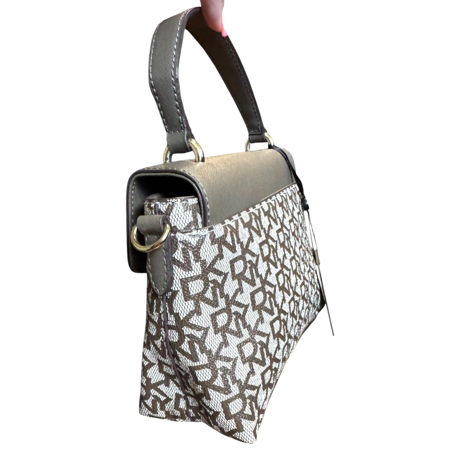 DKNY Peppa Logo Crossbody Bag With Top Handle & Adjustable Strap