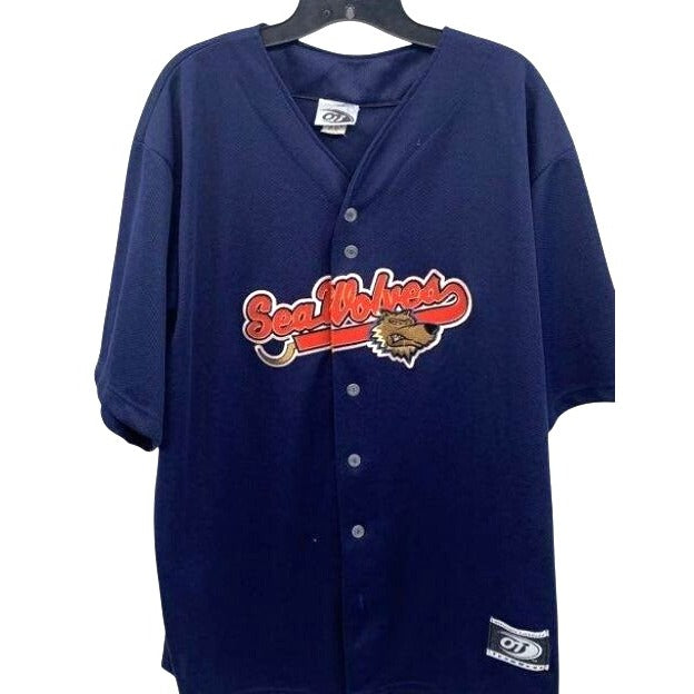 Mississippi Seawolves Hockey OT Sports Blue Button Front XXL Jersey Vintage