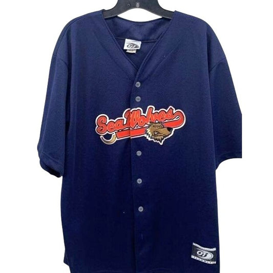 Mississippi Seawolves Hockey OT Sports Blue Button Front XXL Jersey Vintage