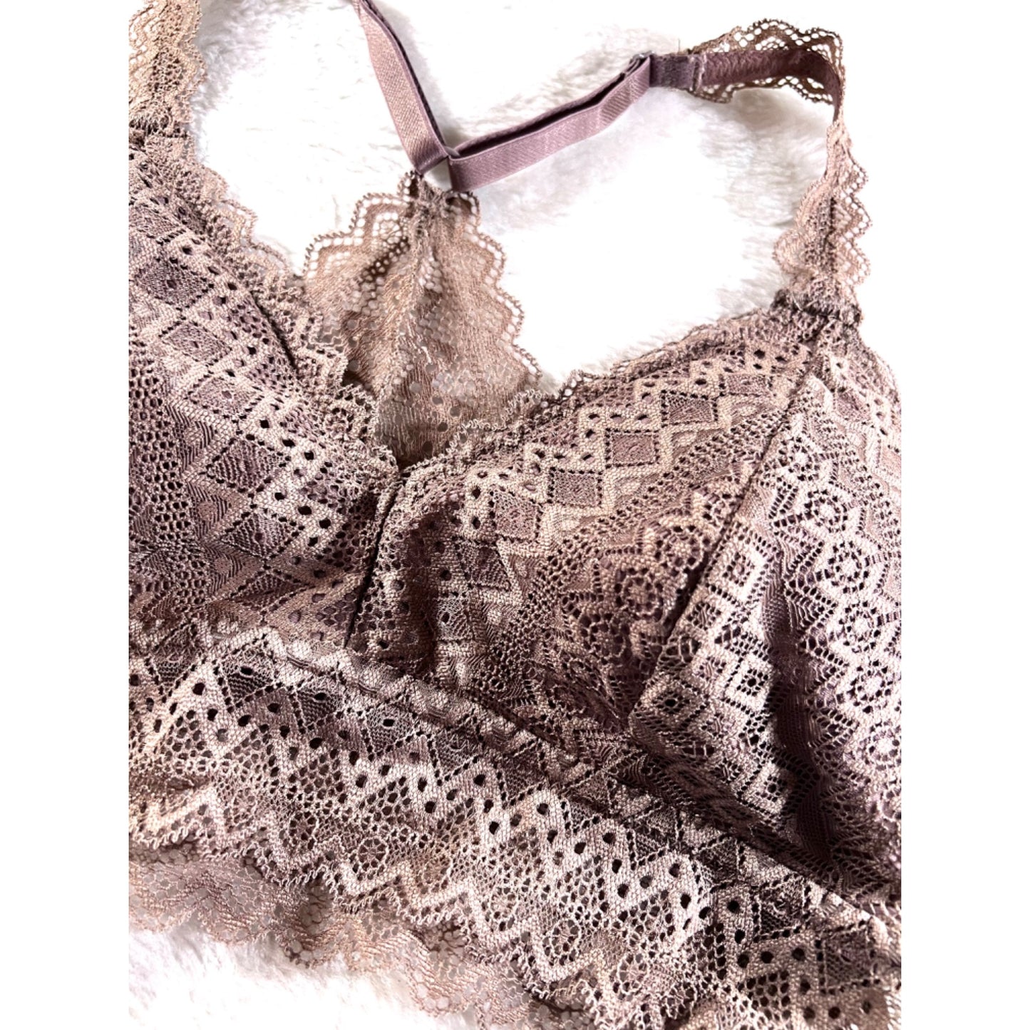 Auden Lightly Lined Lace Racerback Bralette With Removable Pads Pullover Style Size M