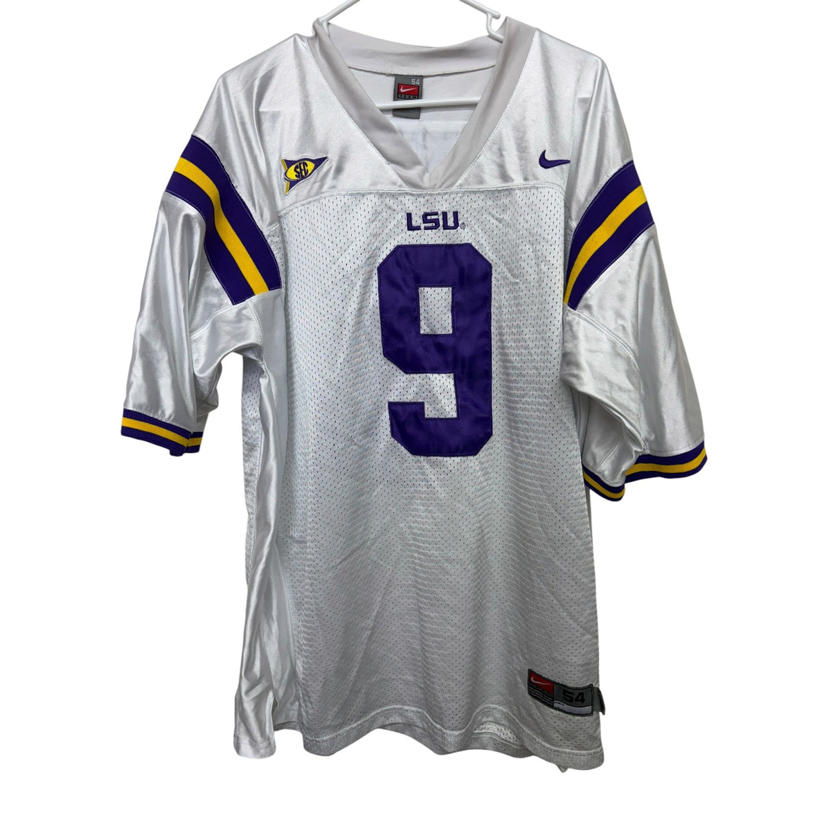 Nike LSU Tigers #9 Jefferson Jersey XXL White Purple Football Team Edition