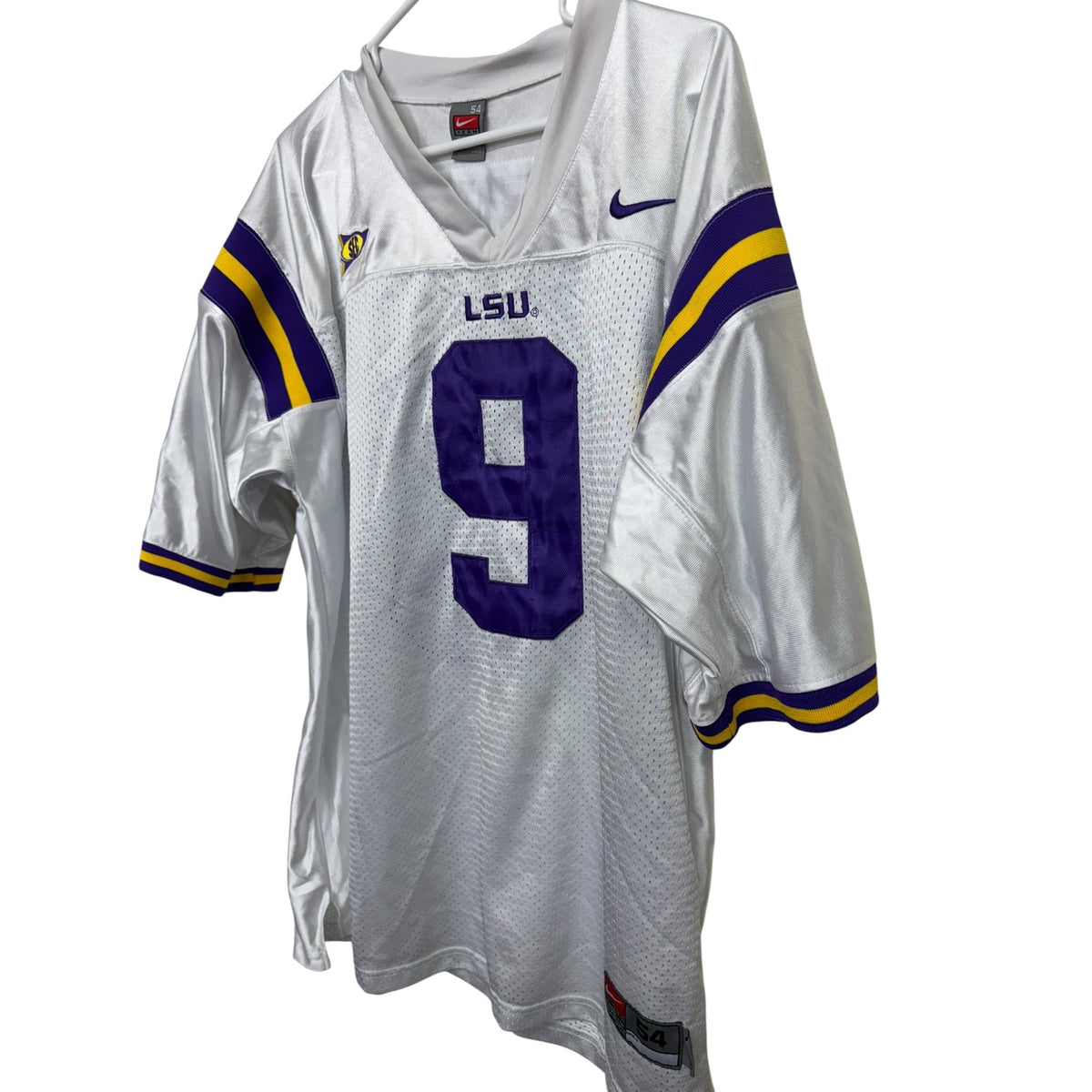Nike LSU Tigers #9 Jefferson Jersey XXL White Purple Football Team Edition